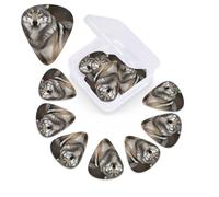 12 Pack Guitar Picks with Organizer Storage Box,Thin, Medium & Heavy 3 Different Thickness Guitar Pick Wild Wild Gray Wolf Bass Plectrums for Ukulele Acoustic Guitar Accessories