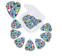 12 Pack Guitar Picks with Organizer Storage Box,Thin, Medium & Heavy 3 Different Thickness Guitar Pick Colorful Gnomes Bass Plectrums for Ukulele Acoustic Guitar Accessories