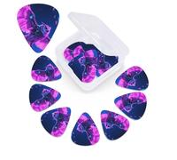 12 Pack Guitar Picks with Organizer Storage Box,Thin, Medium & Heavy 3 Different Thickness Guitar Pick Cyber Owl Bass Plectrums for Ukulele Acoustic Guitar Accessories