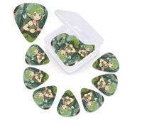 12 Pack Guitar Picks with Organizer Storage Box,Thin, Medium & Heavy 3 Different Thickness Guitar Pick Elf Forest Exploration Bass Plectrums for Ukulele Acoustic Guitar Accessories