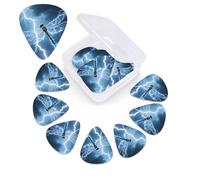 12 Pack Guitar Picks with Organizer Storage Box,Thin, Medium & Heavy 3 Different Thickness Guitar Pick Lightning Dragonfly Bass Plectrums for Ukulele Acoustic Guitar Accessories