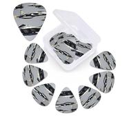12 Pack Guitar Picks with Organizer Storage Box,Thin, Medium & Heavy 3 Different Thickness Guitar Pick Aircraft Fighter Jets Bass Plectrums for Ukulele Acoustic Guitar Accessories