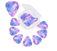 12 Pack Guitar Picks with Organizer Storage Box,Thin, Medium & Heavy 3 Different Thickness Guitar Pick Iridescent Forest Bass Plectrums for Ukulele Acoustic Guitar Accessories
