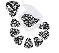 12 Pack Guitar Picks with Organizer Storage Box,Thin, Medium & Heavy 3 Different Thickness Guitar Pick Black and White Soccer Ball Pattern Bass Plectrums for Ukulele Acoustic Guitar Accessories