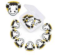 12 Pack Guitar Picks with Organizer Storage Box,Thin, Medium & Heavy 3 Different Thickness Guitar Pick Cow Giving Thumbs Up Bass Plectrums for Ukulele Acoustic Guitar Accessories