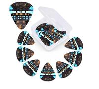 12 Pack Guitar Picks with Organizer Storage Box,Thin, Medium & Heavy 3 Different Thickness Guitar Pick Airplane Cockpit Bass Plectrums for Ukulele Acoustic Guitar Accessories