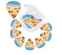12 Pack Guitar Picks with Organizer Storage Box,Thin, Medium & Heavy 3 Different Thickness Guitar Pick Island Coral Beach Bass Plectrums for Ukulele Acoustic Guitar Accessories