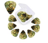 12 Pack Guitar Picks with Organizer Storage Box,Thin, Medium & Heavy 3 Different Thickness Guitar Pick Rough - scaled bush viper Bass Plectrums for Ukulele Acoustic Guitar Accessories