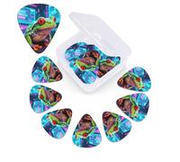 12 Pack Guitar Picks with Organizer Storage Box,Thin, Medium & Heavy 3 Different Thickness Guitar Pick Frog Bass Plectrums for Ukulele Acoustic Guitar Accessories