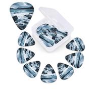 12 Pack Guitar Picks with Organizer Storage Box,Thin, Medium & Heavy 3 Different Thickness Guitar Pick Winter Sea Bass Plectrums for Ukulele Acoustic Guitar Accessories