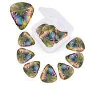 12 Pack Guitar Picks with Organizer Storage Box,Thin, Medium & Heavy 3 Different Thickness Guitar Pick Colorful Butterfly Bass Plectrums for Ukulele Acoustic Guitar Accessories