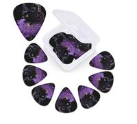 12 Pack Guitar Picks with Organizer Storage Box,Thin, Medium & Heavy 3 Different Thickness Guitar Pick Purple Butterfly Bass Plectrums for Ukulele Acoustic Guitar Accessories