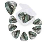 12 Pack Guitar Picks with Organizer Storage Box,Thin, Medium & Heavy 3 Different Thickness Guitar Pick Zombie in Mirror Bass Plectrums for Ukulele Acoustic Guitar Accessories