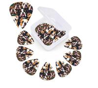 12 Pack Guitar Picks with Organizer Storage Box,Thin, Medium & Heavy 3 Different Thickness Guitar Pick cute english bulldog Bass Plectrums for Ukulele Acoustic Guitar Accessories