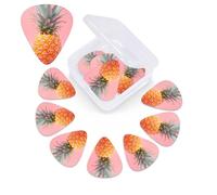 12 Pack Guitar Picks with Organizer Storage Box,Thin, Medium & Heavy 3 Different Thickness Guitar Pick A Pineapple Bass Plectrums for Ukulele Acoustic Guitar Accessories