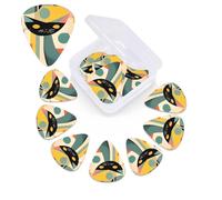 12 Pack Guitar Picks with Organizer Storage Box,Thin, Medium & Heavy 3 Different Thickness Guitar Pick Mid-Century Modern Art Cat Bass Plectrums for Ukulele Acoustic Guitar Accessories