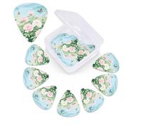 12 Pack Guitar Picks with Organizer Storage Box,Thin, Medium & Heavy 3 Different Thickness Guitar Pick Butterfly Peony Flower Bass Plectrums for Ukulele Acoustic Guitar Accessories