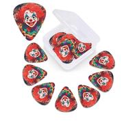 12 Pack Guitar Picks with Organizer Storage Box,Thin, Medium & Heavy 3 Different Thickness Guitar Pick Clown Circus Show Bass Plectrums for Ukulele Acoustic Guitar Accessories