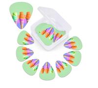 12 Pack Guitar Picks with Organizer Storage Box,Thin, Medium & Heavy 3 Different Thickness Guitar Pick Ice cream rainbow gradient Bass Plectrums for Ukulele Acoustic Guitar Accessories