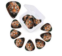 12 Pack Guitar Picks with Organizer Storage Box,Thin, Medium & Heavy 3 Different Thickness Guitar Pick Fierce Tiger Bass Plectrums for Ukulele Acoustic Guitar Accessories
