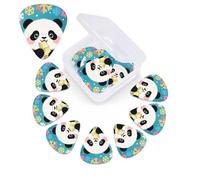 12 Pack Guitar Picks with Organizer Storage Box,Thin, Medium & Heavy 3 Different Thickness Guitar Pick Color Snow Panda Bass Plectrums for Ukulele Acoustic Guitar Accessories