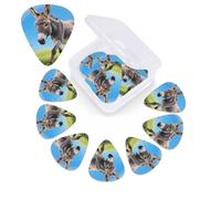 12 Pack Guitar Picks with Organizer Storage Box,Thin, Medium & Heavy 3 Different Thickness Guitar Pick Donkey & Butterflies (Rainbow) Bass Plectrums for Ukulele Acoustic Guitar Accessories