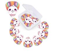 12 Pack Guitar Picks with Organizer Storage Box,Thin, Medium & Heavy 3 Different Thickness Guitar Pick Chubby Rabbit Bass Plectrums for Ukulele Acoustic Guitar Accessories