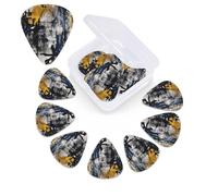 12 Pack Guitar Picks with Organizer Storage Box,Thin, Medium & Heavy 3 Different Thickness Guitar Pick Navy Blue Color Bass Plectrums for Ukulele Acoustic Guitar Accessories