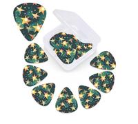 12 Pack Guitar Picks with Organizer Storage Box,Thin, Medium & Heavy 3 Different Thickness Guitar Pick Atomic Stars Retro Pattern print Bass Plectrums for Ukulele Acoustic Guitar Accessories