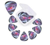 12 Pack Guitar Picks with Organizer Storage Box,Thin, Medium & Heavy 3 Different Thickness Guitar Pick colorful Galaxy Bass Plectrums for Ukulele Acoustic Guitar Accessories