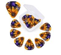 12 Pack Guitar Picks with Organizer Storage Box,Thin, Medium & Heavy 3 Different Thickness Guitar Pick Eco-Friendly Flowers Bass Plectrums for Ukulele Acoustic Guitar Accessories