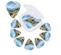 12 Pack Guitar Picks with Organizer Storage Box,Thin, Medium & Heavy 3 Different Thickness Guitar Pick Sunny spring day Bass Plectrums for Ukulele Acoustic Guitar Accessories