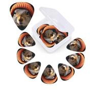 12 Pack Guitar Picks with Organizer Storage Box,Thin, Medium & Heavy 3 Different Thickness Guitar Pick Squirrel Wearing Hat Bass Plectrums for Ukulele Acoustic Guitar Accessories