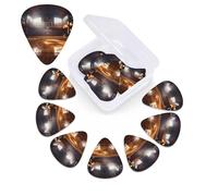 12 Pack Guitar Picks with Organizer Storage Box,Thin, Medium & Heavy 3 Different Thickness Guitar Pick Basketball court Bass Plectrums for Ukulele Acoustic Guitar Accessories
