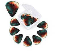 12 Pack Guitar Picks with Organizer Storage Box,Thin, Medium & Heavy 3 Different Thickness Guitar Pick Marble Ball Bass Plectrums for Ukulele Acoustic Guitar Accessories