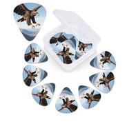 12 Pack Guitar Picks with Organizer Storage Box,Thin, Medium & Heavy 3 Different Thickness Guitar Pick Eagle in the sky Bass Plectrums for Ukulele Acoustic Guitar Accessories