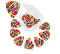 12 Pack Guitar Picks with Organizer Storage Box,Thin, Medium & Heavy 3 Different Thickness Guitar Pick Color Acoustic and Guitars Bass Plectrums for Ukulele Acoustic Guitar Accessories