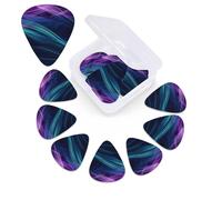 12 Pack Guitar Picks with Organizer Storage Box,Thin, Medium & Heavy 3 Different Thickness Guitar Pick Free Flowing Lines Bass Plectrums for Ukulele Acoustic Guitar Accessories