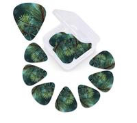 12 Pack Guitar Picks with Organizer Storage Box,Thin, Medium & Heavy 3 Different Thickness Guitar Pick Pine Tree Green Needles Bass Plectrums for Ukulele Acoustic Guitar Accessories