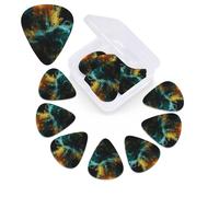 12 Pack Guitar Picks with Organizer Storage Box,Thin, Medium & Heavy 3 Different Thickness Guitar Pick Colored Liquid Bass Plectrums for Ukulele Acoustic Guitar Accessories