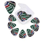12 Pack Guitar Picks with Organizer Storage Box,Thin, Medium & Heavy 3 Different Thickness Guitar Pick American Football Laces Bass Plectrums for Ukulele Acoustic Guitar Accessories