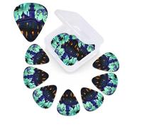 12 Pack Guitar Picks with Organizer Storage Box,Thin, Medium & Heavy 3 Different Thickness Guitar Pick Black Haunted Mansion Bass Plectrums for Ukulele Acoustic Guitar Accessories