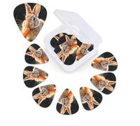 12 Pack Guitar Picks with Organizer Storage Box,Thin, Medium & Heavy 3 Different Thickness Guitar Pick Rabbit Bass Plectrums for Ukulele Acoustic Guitar Accessories