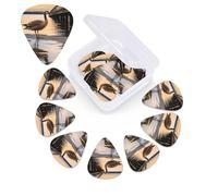 12 Pack Guitar Picks with Organizer Storage Box,Thin, Medium & Heavy 3 Different Thickness Guitar Pick Wild Goose by the Bridge Bass Plectrums for Ukulele Acoustic Guitar Accessories