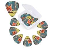 12 Pack Guitar Picks with Organizer Storage Box,Thin, Medium & Heavy 3 Different Thickness Guitar Pick Leisure Fox Bass Plectrums for Ukulele Acoustic Guitar Accessories