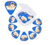 12 Pack Guitar Picks with Organizer Storage Box,Thin, Medium & Heavy 3 Different Thickness Guitar Pick Captain - cat on Paper - boat Bass Plectrums for Ukulele Acoustic Guitar Accessories