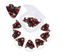12 Pack Guitar Picks with Organizer Storage Box,Thin, Medium & Heavy 3 Different Thickness Guitar Pick Transparent Two Hearts Bass Plectrums for Ukulele Acoustic Guitar Accessories