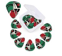 12 Pack Guitar Picks with Organizer Storage Box,Thin, Medium & Heavy 3 Different Thickness Guitar Pick Black Cherry Illustration Bass Plectrums for Ukulele Acoustic Guitar Accessories