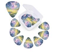 12 Pack Guitar Picks with Organizer Storage Box,Thin, Medium & Heavy 3 Different Thickness Guitar Pick Magical Garden with a Fairy Bass Plectrums for Ukulele Acoustic Guitar Accessories