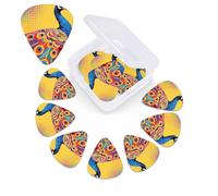 12 Pack Guitar Picks with Organizer Storage Box,Thin, Medium & Heavy 3 Different Thickness Guitar Pick Peacock pattern Bass Plectrums for Ukulele Acoustic Guitar Accessories